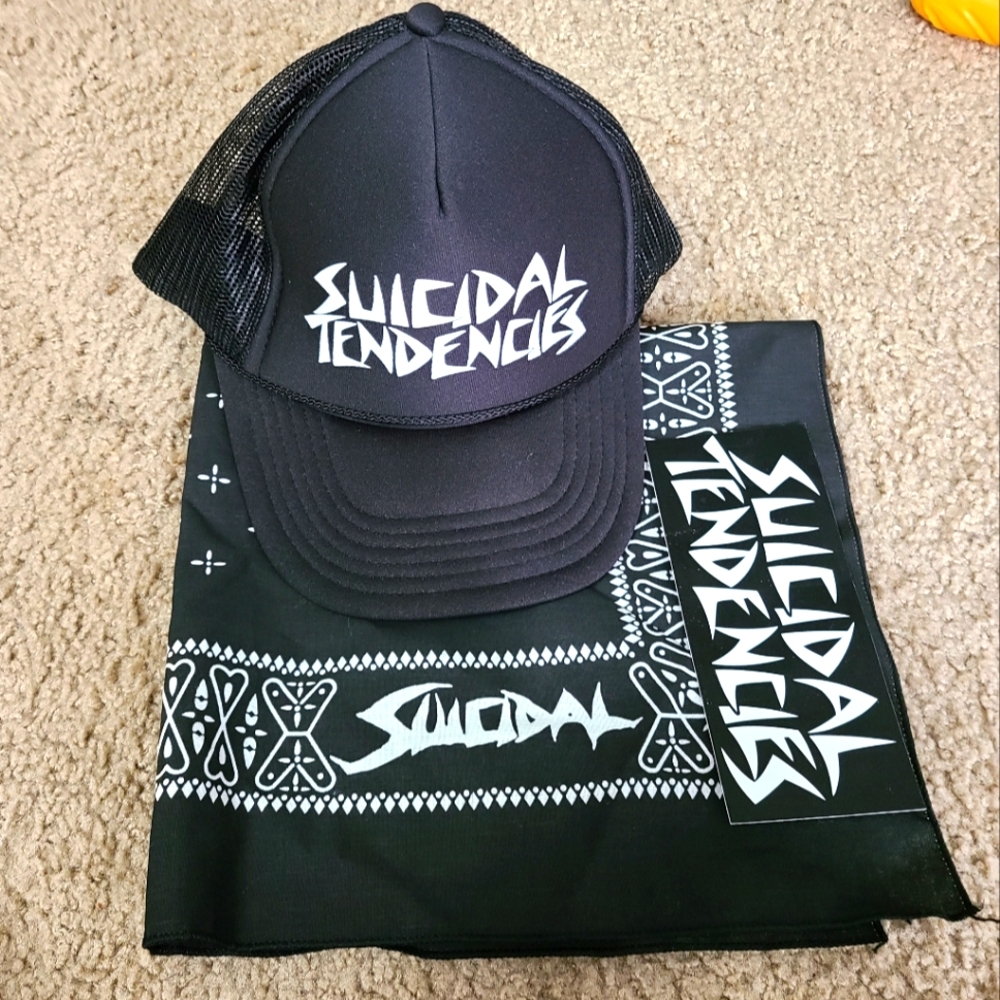 Suicidal Tendencies Hat Bandana Sticker bundle